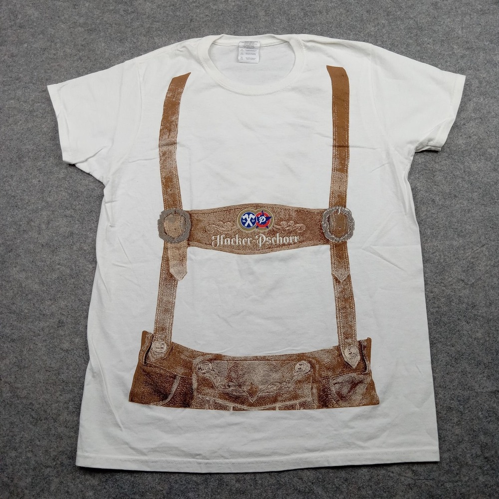 Hacker-Pschorr Shirt Mens Medium Beer Fest Lederhosen Graphic Oktoberfest Tee